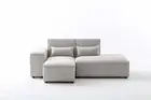 Foret 3 Seater Sofa Modular Corner Lounge Couch Fabric Right Chaise Beige