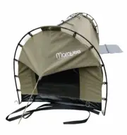 NEW Marquee Khaki Single Spacious Swag Canvas Tent With Mattress & Washbl Cover