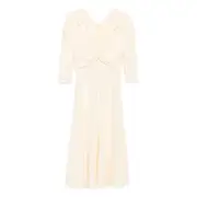 [Alberta Ferretti] Alberta Ferretti Stretch-silk Midi Dress 44 IT YELLOW