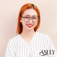 在飛比找momo購物網優惠-【ASLLY】S1048超輕量塑鋼圓形濾藍光眼鏡