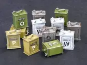 Plus Model 1/35 2 Gal British POW Embossed Canister Flimsy (12pc w/Decal) DP3005