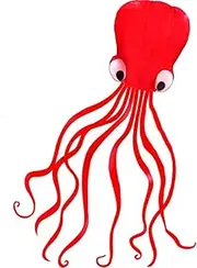 Large Soft Octopus Kite for Kids and Audlts- Large Kite with Long Tail and 30m line-Red
