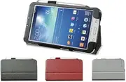 Samsung Galaxy Tab 3 8.0 (8 inch) Multi-Angle 'Pen' Case with Auto Sleep Wake Sensor and 2 in 1 Stylus/Biro Pen by LuvTab - Black