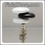 Black/White Marbled Cascading Glass Lamp Finial/Nickel Base-Custom Single Item