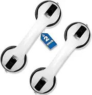 Shower Suction Grab Bar, 2 Pack Shower Handle with Strong Hold Suction Cup Grip Grab in Bathroom, Bath Handle, Grab Bars for Bathroom 12 Inch