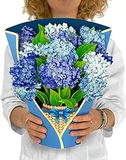 FIREYUN Pop up Flower Cards Christmas Cards Birthday Gift Card, paper flowers bouquet card, 12 inch Life Sized Forever Flower Bouquet 3D Popup Greeting Cards with Blank Note Card and Envelope-Hydrangea