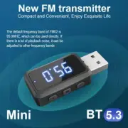 USB Bluetooth 5.3 Wireless-Car FM Transmitter-Aux Stereo Receiver Audio Z3B0
