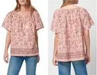 NWT Women's Faherty Florence Organic Cotton Peasant Blouse Size: XS