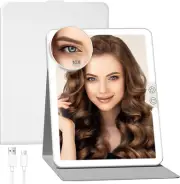 FUNTOUCH 2500mAh Large Rechargeable Travel Makeup Mirror with Light, Portable...