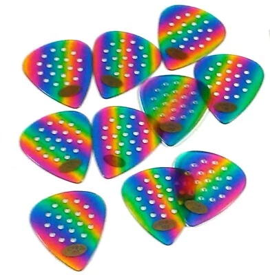 Pickboy Guitar Picks Pro Pos-a-grip 1.00mm Med Heavy 10 Pack Celluloid Rainbow