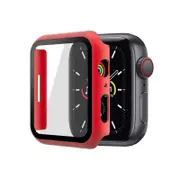 ZUSLAB for Apple Watch Series 10 (2024) 42mm Hard Case with Tempered Glass Screen Protector Ultra Thin Anti Fall Tough Protective Cover - Red