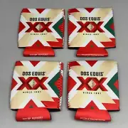 DOS EQUIS XX 4PK Can Koozies 4 1/2”Hx4”W Sponge Material Various Colors
