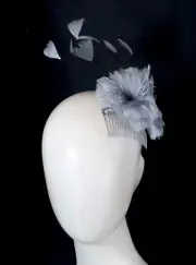 Feather hair comb fascinator Hats From OZ 100% Aussie Family Business