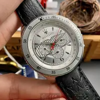 在飛比找ETMall東森購物網優惠-MASERATI 瑪莎拉蒂男女通用錶 46mm 銀圓形精鋼錶