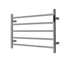 Brushed Gunmetal Heated Towel Rail rack round 510*850mm wide 5 bar Timer AU plug