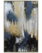 Harp & Finial Apollo Framed Canvas Art- Small - Hand Painted Abstract - Multicolored