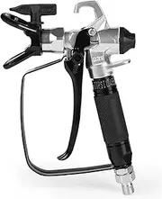 Airless Paint Spray Gun Premium Model 821, High Pressure 3600 PSI with 517 Reversible Nozzle Tip, Swivel Joint, Rubber Handle, Ergonomic Trigger, Safety Latch, and Leak Proof Design