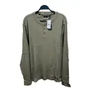 Buffalo David Bitton NWT Mens XXL Nirvana Long Sleeve Henley Shirt Heather Green