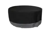 48 in Round Outdoor Fire Pit Cover - Gray/Black by Sunnydaze