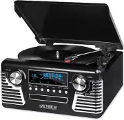 50'S Retro Bluetooth Record Player & Multimedia Center with Built-In Speakers -