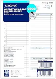 Filofax 2022 A5 Day Per Page English Appointments Diary, White, 2268519