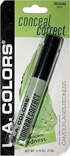 L.A. Colors (1) Tube Conceal Correct Color Correcting Formula Concealer - Green Covers Blemishes and Minimizes Redness - CBCS386