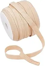 BENECREAT 27.34 Yards X 0.5 Inch Boning Cover Sewing Bone Casing, Wheat Underwire Replacement Bra Cover for Corsets, Lingerie，Hats, Bridal Gowns, Evening Gowns