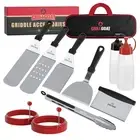 Griddle Accessories Kit - 11 Piece Tool Stainless Steel Metal Spatula Set