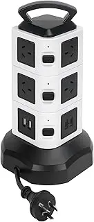 Multi Socket Surge Protector with 2usb-a + 2type-c and 10 AC Multiple Outlets 2M Cable Surge Protector Power Strip Tower