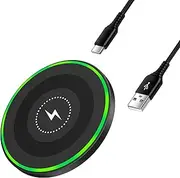 15W Inductive Charging Station Wireless Charger, Wireless Mobile Phone Charger Fast Charging Pad for Google Pixel 8/8 Pro/7/7a/6/5XL, Samsung Galaxy S24/S24 Ultra/S23+/S22/S21 FE/S20/S9/S8, iPhone