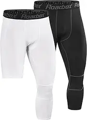 [Roadbox] Men's Compression Pants - Tights Base Layer Cool Dry Leggings for Sports, Workout, Gym, Fitness, Running, Cycling, Yoga, Hiking, Basketball
