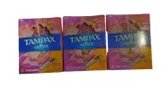 Lot Of 3 Boxes Tampax Radiant 14 Count Each Total 42 Tampons NIB size Regular