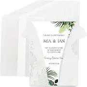 Sukh Vellum Paper - 60 PCS Pre-Folded Vellum Jackets For 5x7 Invitation tissue paper inserts Translucent Vellum Paper Wraps for Wedding Invitation Vellum Envelope Acrylic Invitation Wraps, white