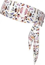 Colorful Print Sports Strap Double-Sided Headscarf Men's Bow Tie Sports Headscarf Running Yoga Exercise Headband