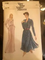 Vogue Sewing Pattern 7763 Dress Size 14 Very Easy Very Vogue Uncut
