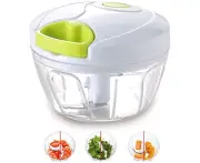 Manual Food Chopper for Vegetable Fruits Nuts Onions Chopper Hand Pull Mincer Blender Mixer Food Processor - White