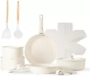 17 Piece Pots and Pans Set, Nonstick Kitchen Cookware Set, Ceramic