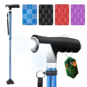 Walking Cane for Women Folding Cane for Men with Two Led Lights Quad Cane wit...