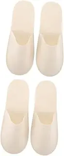 2 Pairs Slippers Bathing Suit Inserts Splash-proof Cover Socket Refrigerator Door Automatic Door Luminescent Fire Extinguisher Absorbent Bathrobe Dual-purpose Fan White Felt Cloth
