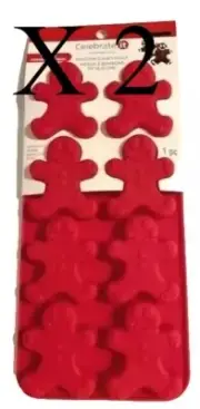 Gingerbread Man Silicone Candy Mold Christmas small 8 cav. Celebrate It lot of 2