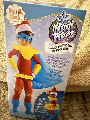 ELF ON THE SHELF POWER HERO MAGI FREEZ SCOUT ELVES STANDING GEAR 8 PC - NEW!