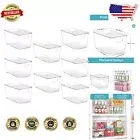 8 Pack Clear Stackable Storage Bins with Handles – Perfect for Home Organization