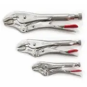 CRESCENT 3 Piece Curved Jaw Locking Pliers with Wire Cutter Set CLP3SETN