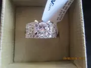 5.69 CTW BELLA LUCE (R) RING SET IN RHODIUM PL 925 STERLING SILVER ~SIZE 10 NWT