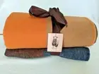 DROBE BLANKET THROW 100% Fine Merino Wool 56x80 "ELI 3-40“ bright checkers, NWT