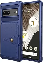 [XYZNTMF] for Google Pixel 7 Phone Case Flip Wallet Case with Card Holder Shockproof PU Leather Shell Magnetic Clasp Car Mount Protective Cover Case for Google Pixel 7, Blue