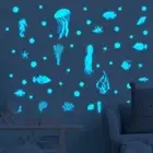 2pcs Glow In The Dark Stars Luminous Wall Stickers Sea Animal Stickers Kids Room