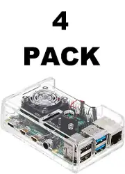 4 PACK Vilros Raspberry Pi 4 Compatible Case with Built in Fan New In Box 4 PACK