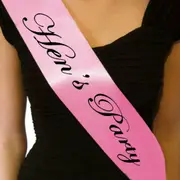 Hen's Party Pink With Black Satin Bride Sash Bachelorette Sashes Bridal Shower Hen Night Wedding PARTY 10col