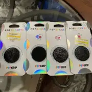 Lot of 4 PopSockets PopGrip Cell Phone Grip & Stand Black 800470